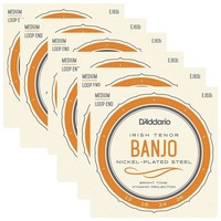 6 Sets D'Addario EJ63i Nickel Irish Tuning Tenor Banjo Light Strings 12 - 36