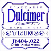 D'Addario J6404 Nickel Wound Dulcimer Single String, .022 4th String - D