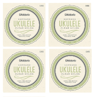 D'Addario EJ65S Clear Nylon Soprano Ukulele Strings - 4 Sets