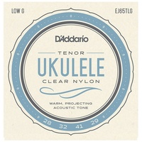 D'Addario EJ65TLG LowG Pro-ArtǸ Cust Extruded Clear Nylon Tenor Ukulele Strings 