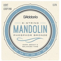D'Addario EJ73 Phosphor Bronze Mandolin Strings, Light, 10 - 38