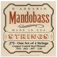 D'Addario EJ79 Mandobass Strings, Copper Coated Steel 49 - 130 Loop End
