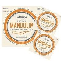 3 sets  D'Addario EJ80 Octave Mandolin Strings, Medium, 12 - 46 Phosphor Bronze 