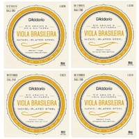 4 Sets D'Addario EJ82B Nickel Plated Viola  Brasileira Rio  Abaixo 10-String Set