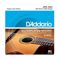 D'Addario EJ83L Gypsy Jazz Acoustic Guitar Strings, Ball End, Light 10 - 44