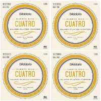 4 Sets D'Addario EJ96 Cuatro-Puerto Rico Strings Silverwound 10-String Set