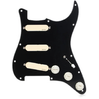 EMG DG20 David Gilmour Pre-Wired Pickguard Black - Ivory pickups