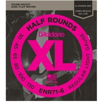 D'Addario ENR71-6 Half Round Bass Guitar Strings Regular Light 30-130 Long Scale