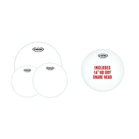 Evans G2 Clear Rock Pack (10", 12", 16") with 14" HD Dry Snare Batter