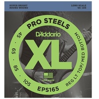 D'Addario EPS165 ProSteels Light Top/Med Bottom Long Scale Bass Strings 45 - 105