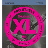 D'Addario ProSteels EPS170 Regular Light Long Scale Bass Strings  45 - 100