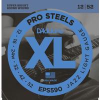 D'Addario EPS590 ProSteels Electric Guitar Strings, Jazz Light, 12-52
