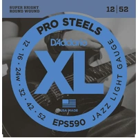 D'Addario EPS590 ProSteels Electric Guitar Strings, Jazz Light, 12-52