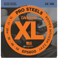 D'Addario EPS600 ProSteels Electric Guitar Strings, Jazz Medium, 13 - 56