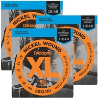 3 sets D'Addario ESXL110 Electric Guitar Strings Double Ball End for Steinberger