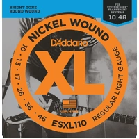 D'Addario ESXL110 Nickel Wound Electric Guitar Strings, Regular Light, Double Ball End, 10-46