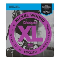 D'Addario ESXL120 Electric Guitar Strings Double Ball End for Steinberger 9 - 42
