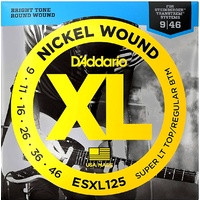 D'Addario ESXL125 Electric Guitar Strings Double Ball End for Steinberger 9 - 46