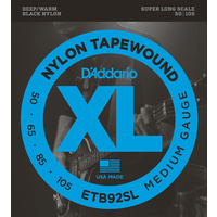 D'Addario ETB92SL Tapewound Bass Guitar Strings, Medium, 50-105, Super Long Scale