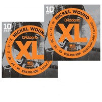 2 x D'Addario EXL110-10P 20 Sets Nickel Wound Electric Guitar Strings, 10 - 46 