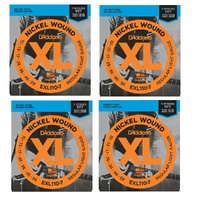 D'Addario 4 SETS EXL110-7 Light  7-String Electric Guitar Strings 10 - 59