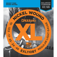 D'Addario EXL110BT Nickel Wound Electric Guitar Strings, Balanced Tension Regular Light, 10-46