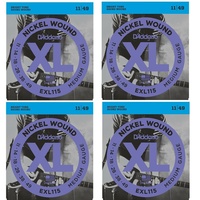 D'Addario EXL115 Medium Gauge Electric Guitar Strings 4 Sets  11 - 49
