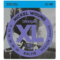 D'Addario EXL115 Medium Gauge Electric Guitar Strings   11 - 49 