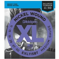 D'Addario EXL115BT Nickel Wound Electric Guitar Strings Balanced Tension 11 - 50