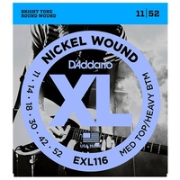 D'Addario EXL116 XL Electric Guitar Strings Medium Top/Heavy Bottom 11 - 52