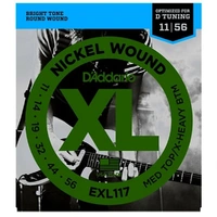 D'Addario EXL117 Medium Top/Extra-Heavy Bottom Electric Guitar Strings  11-56