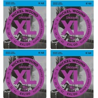 D'Addario 4 SETS EXL120  Super Light Electric Guitar Strings 9 - 42  