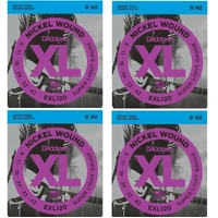 D'Addario 4 SETS EXL120  Super Light Electric Guitar Strings 9 - 42  