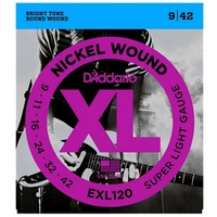 D'Addario EXL120  Super Light Electric Guitar Strings gauge 9 - 42  
