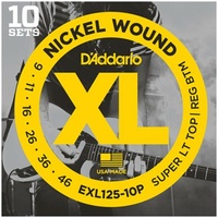 D'Addario EXL125-10P 10 Sets Nickel Wound Electric Guitar Strings 9 - 46