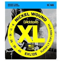 D'Addario EXL125 Light top / heavy bottom Electric Guitar Strings 9 - 46