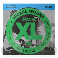 D'Addario EXL130 Nickel Wound Electric Guitar Strings, Extra-Super Light, 08-38