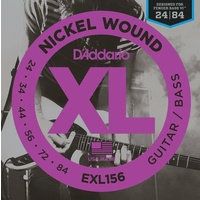 D'Addario EXL156 Nickel Wound Electric Guitar/ Bass Strings / Fender VI, 24-84