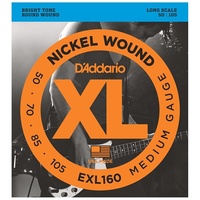 D'Addario EXL160 Medium Gauge 50- 105 Long Bass Guitar Strings Long Scale