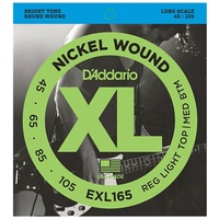 D'Addario EXL165 Nickel Wound Long Scale Bass Guitar Strings  45 - 105 4-String