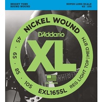 D'Addario EXL165SL  Nickel Wound Super Long Scale Bass Strings 45 - 105 