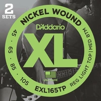 2 Sets D'Addario EXL165  Long Scale Bass Guitar Strings  45 - 105
