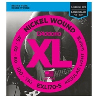 D'Addario EXL170-5 Nickel Wound Long Scale Light 5-String Bass Strings  45 - 130