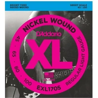 D'Addario EXL170S Nickel Wound Bass Guitar Strings, Light, 45-100, Short Scale