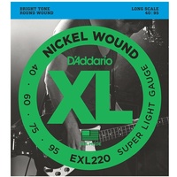 D'Addario EXL220 Nickel Wound Bass Guitar Strings Super Light 40 - 95 Long Scale