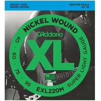 D'Addario EXL220M Nickel Wound Bass Guitar Strings Super Light 40-95 Med Scale