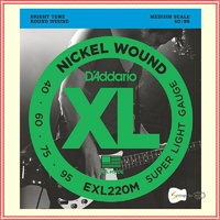 D'Addario EXL220M Nickel Wound Super Light Medium Scale Bass Strings 40 - 95