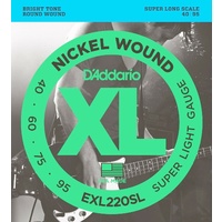 D'Addario EXL220SL  Bass Guitar Strings, Super Light, 40-95, Super Long Scale