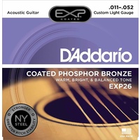 D'Addario EXP26 Coated Phosphor Bronze Custom Light Acoustic Strings 11-52