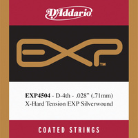 D'Addario EXP4504 Coated Classical  Guitar Single String, Normal Tension, Fourth String